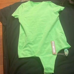 Skims neon green thong bodysuit